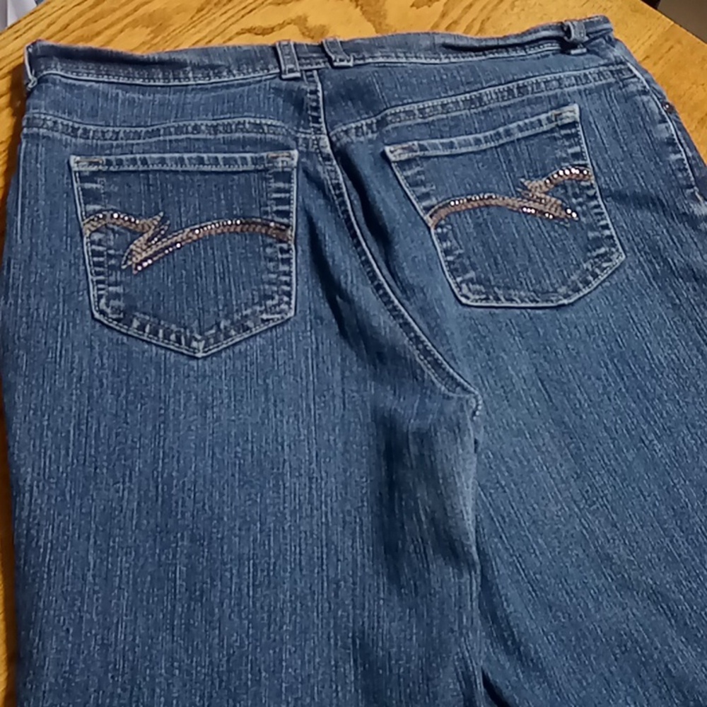 GLORIA VANDERBILT Jeans Womens 12 BLUE RHINESTONES BLING Denim  Winter Used